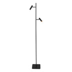 Vloerlamp Lumo 4608ZW – strakke tweelichts zwarte LED leeslamp
