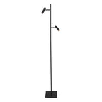 Vloerlamp Lumo 4608ZW – strakke tweelichts zwarte LED leeslamp