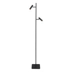 Vloerlamp Lumo 4608ZW – strakke tweelichts zwarte LED leeslamp