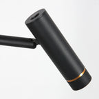 Vloerlamp Lumo 4608ZW – strakke tweelichts zwarte LED leeslamp