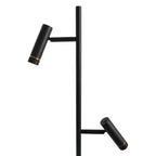 Vloerlamp Lumo 4608ZW – strakke tweelichts zwarte LED leeslamp