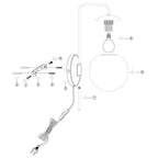 Wandlamp Bollique 4609ZW zwarte lamp met smoke glas