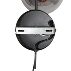 Wandlamp Bollique 4609ZW zwarte lamp met smoke glas