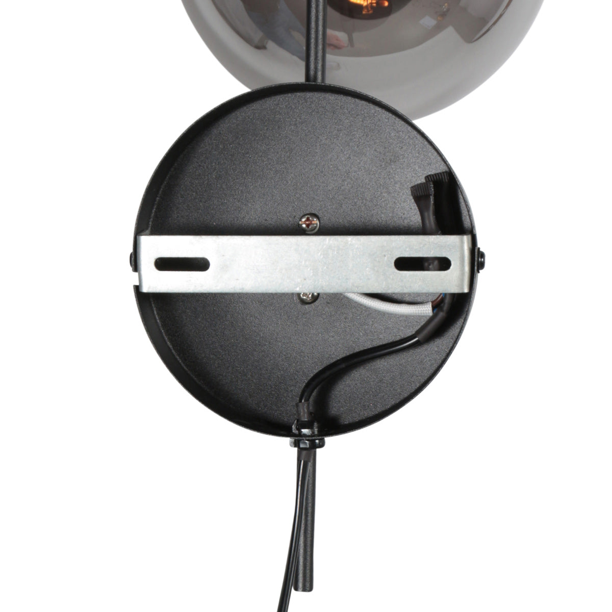 Wandlamp Bollique 4609ZW zwarte lamp met smoke glas