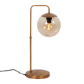 Tafellamp Bollique 4610BR bronskleurige lamp met amber glas