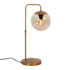 Tafellamp Bollique 4610BR bronskleurige lamp met amber glas