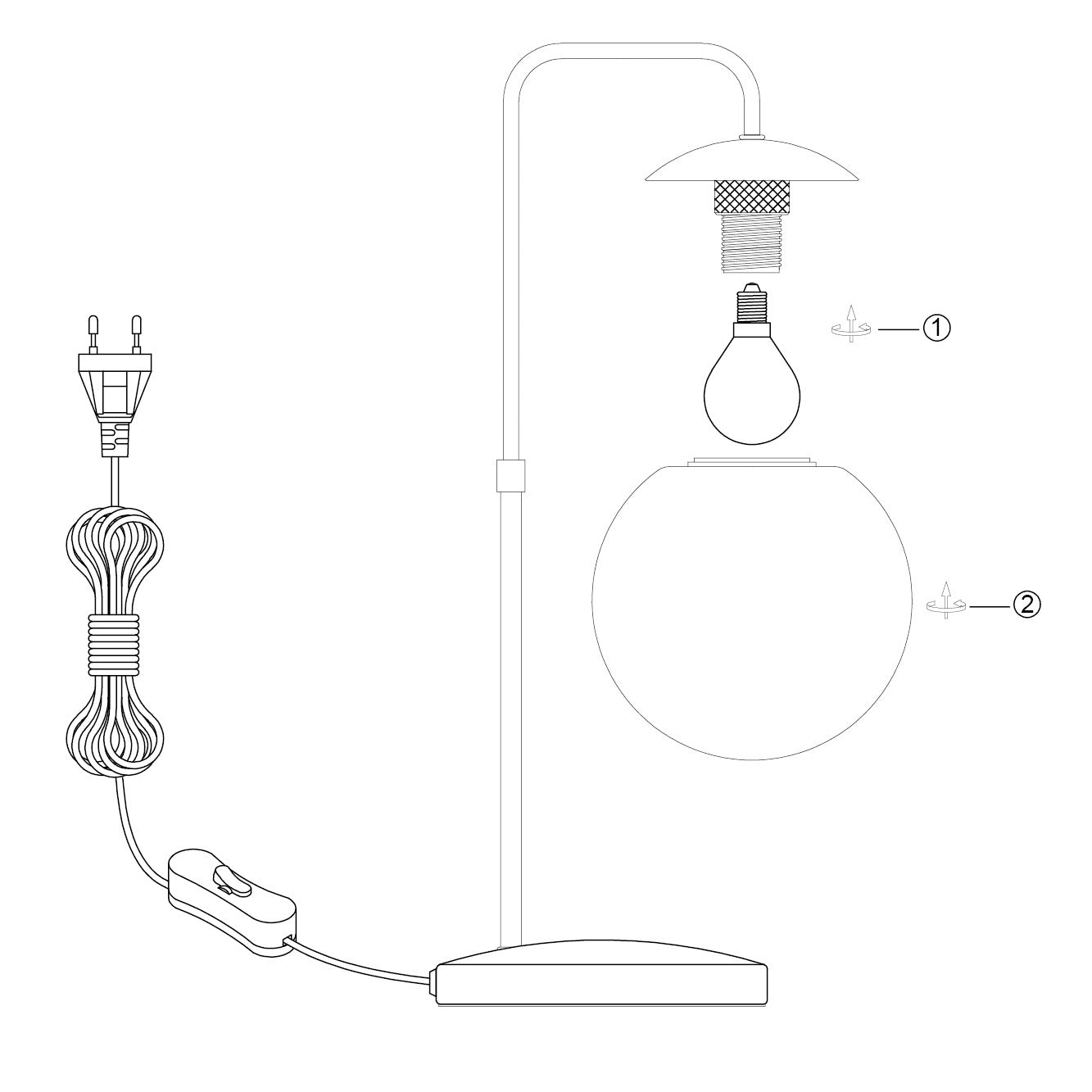 Tafellamp Bollique 4610BR bronskleurige lamp met amber glas