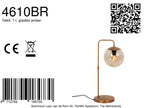 Tafellamp Bollique 4610BR bronskleurige lamp met amber glas