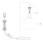 Tafellamp Bollique 4610ZW zwarte lamp met smoke glas