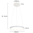 Witte hanglamp Ringlede 4612W met cable-lift systeem