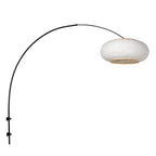 Boog wandlamp Silva Alba 4619ZW zwart met linnen kap Ø60 cm