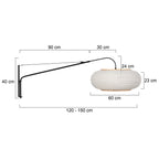Wandlamp Silva Alba 4626ZW zwart met linnen kap Ø60 cm