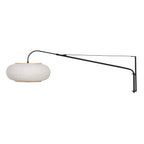 Wandlamp Silva Alba 4626ZW zwart met linnen kap Ø60 cm