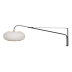 Wandlamp Silva Alba 4626ZW zwart met linnen kap Ø60 cm