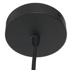 Hanglamp Silva Alba 4640ZW zwart met linnen kap Ø60 cm