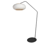 Zwarte vloerlamp Zig-Zag 4641ZW - met sfeervolle linnen kap