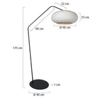 Zwarte vloerlamp Zig-Zag 4641ZW - met sfeervolle linnen kap