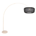 Booglamp Vela Lino 4679CR crème met zwarte textiel kap Ø60 cm