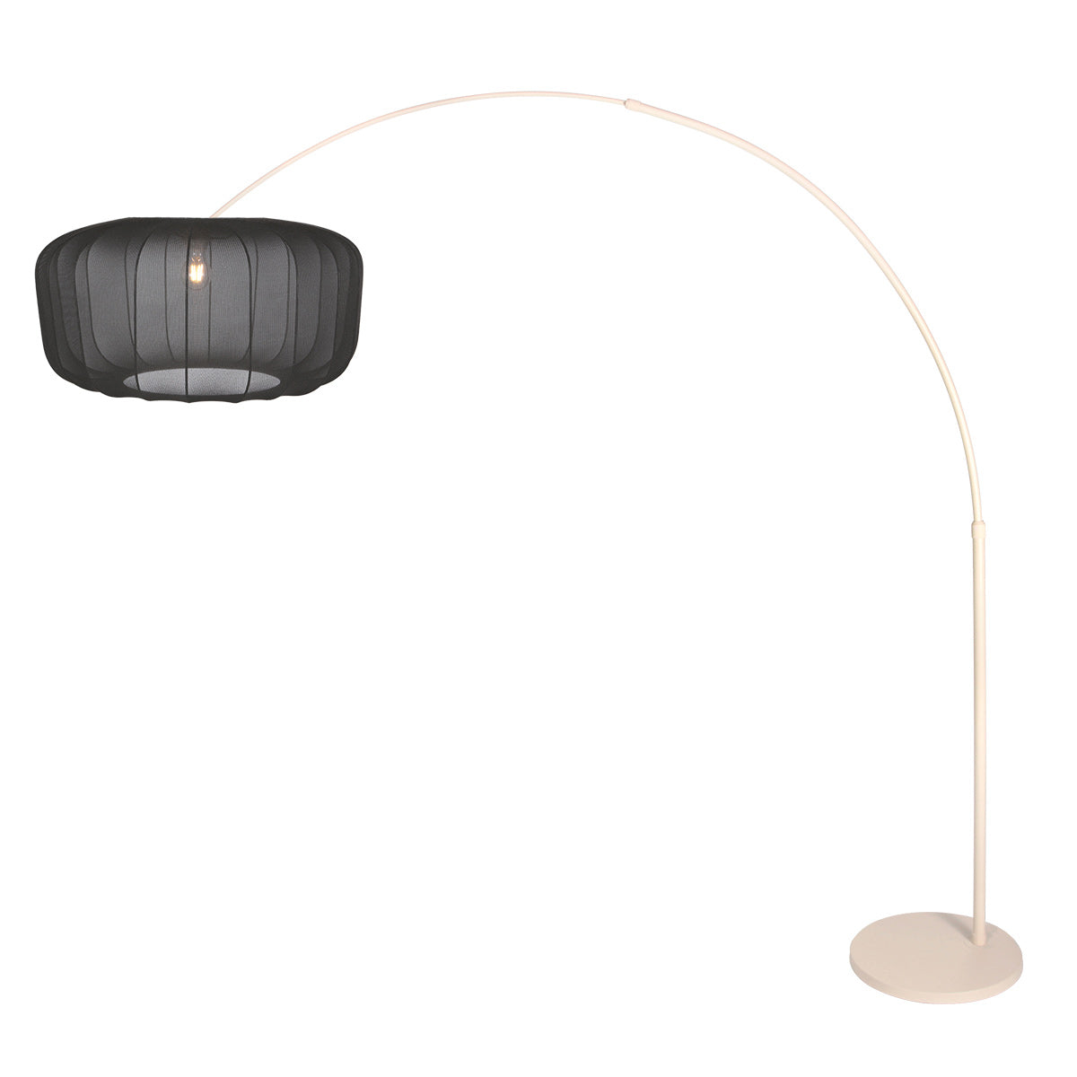 Booglamp Vela Lino 4679CR crème met zwarte textiel kap Ø60 cm
