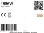 Booglamp Maze Natural 4686W wit met bamboe kap Ø60 cm