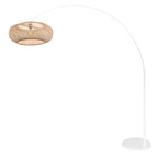 Booglamp Maze Natural 4686W wit met bamboe kap Ø60 cm