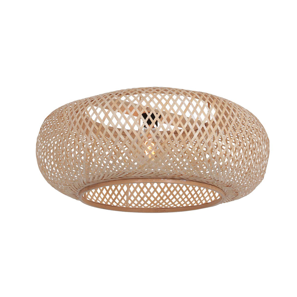 Booglamp Maze Natural 4686W wit met bamboe kap Ø60 cm