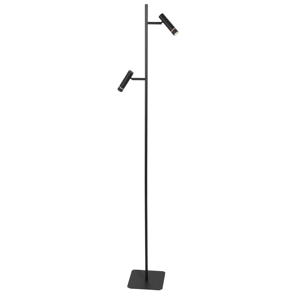 Vloerlamp Volari 4711ZW zwarte 2-lichts leeslamp met dim to warm LED