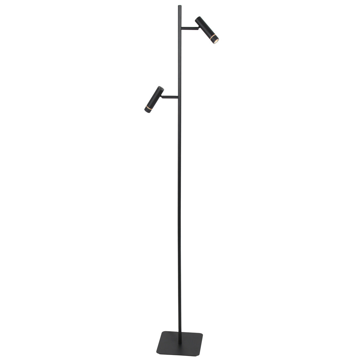 Vloerlamp Volari 4711ZW zwarte 2-lichts leeslamp met dim to warm LED