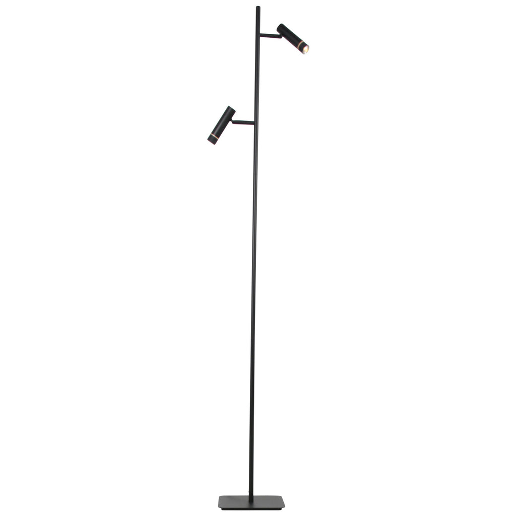 Vloerlamp Volari 4711ZW zwarte 2-lichts leeslamp met dim to warm LED