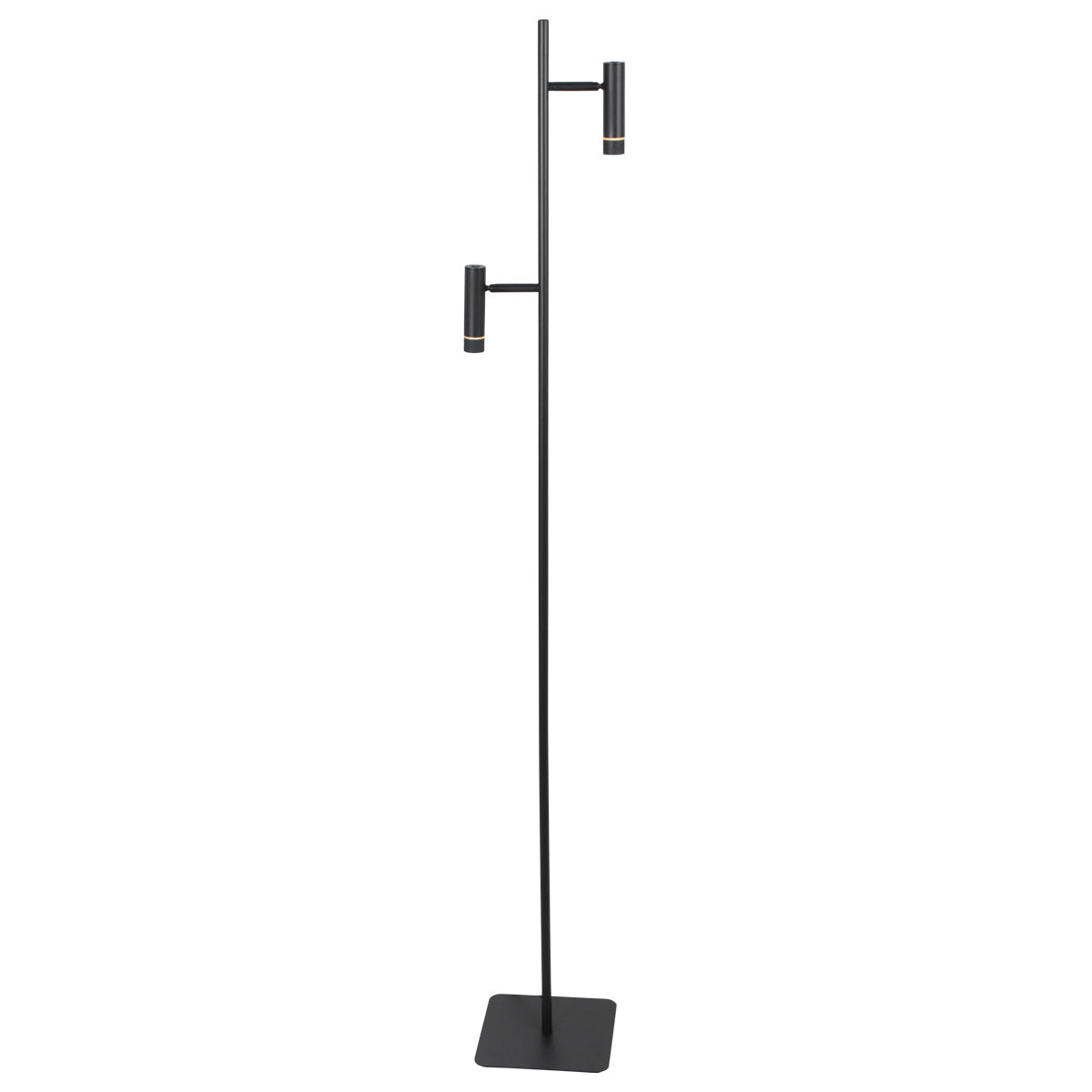 Vloerlamp Volari 4711ZW zwarte 2-lichts leeslamp met dim to warm LED
