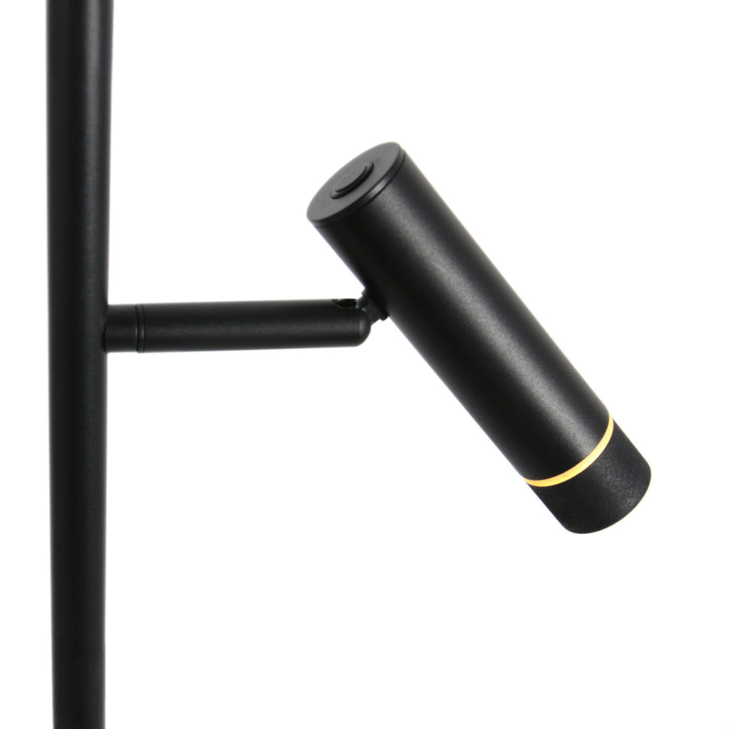 Vloerlamp Volari 4711ZW zwarte 2-lichts leeslamp met dim to warm LED