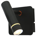 Wandlamp Volari 4712ZW zwart met dimbare LED en richtbare kop