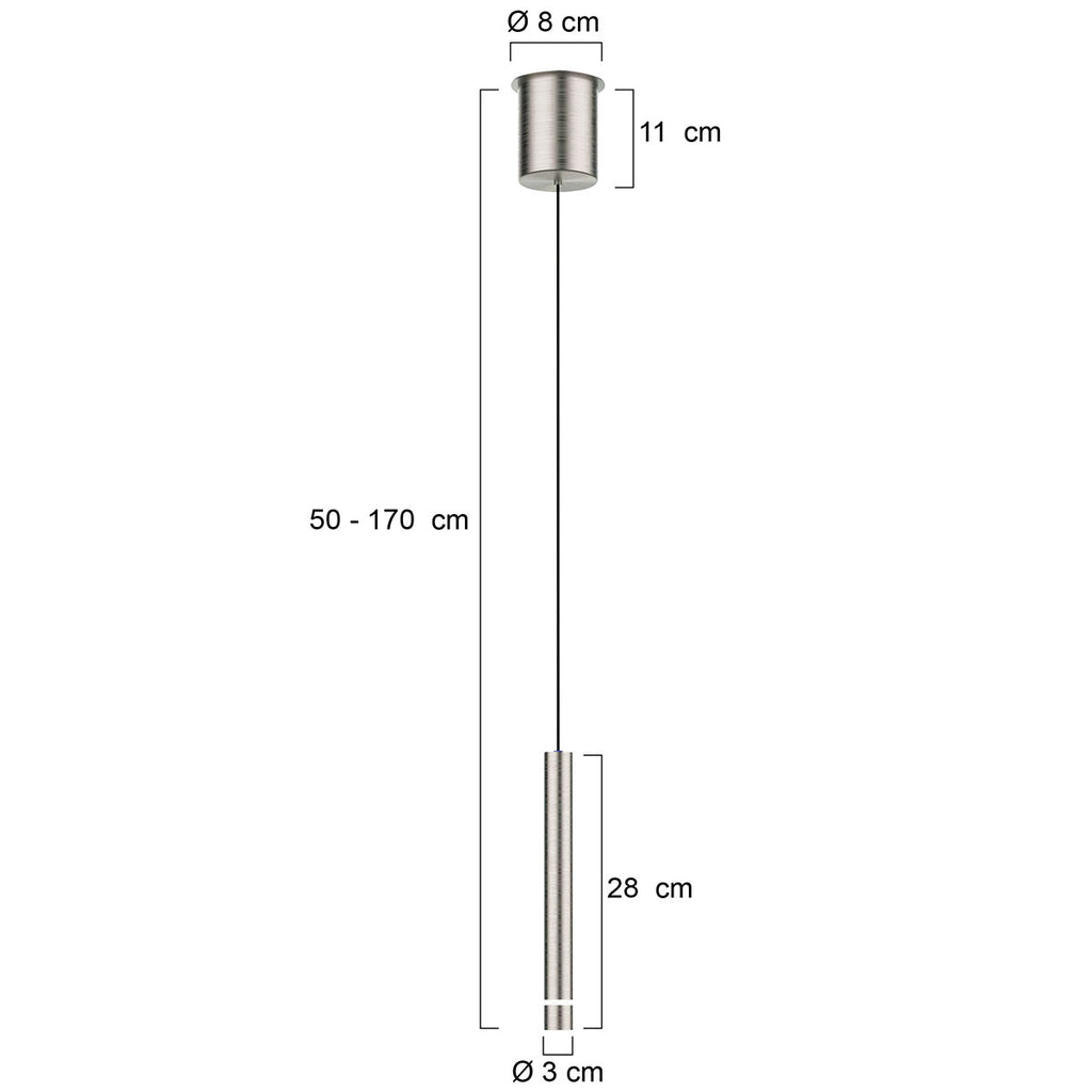 Hanglamp Volari 4714ST stalen pendellamp met warm LED-licht