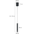 Hanglamp Volari 4714ZW zwarte pendellamp met cable lift