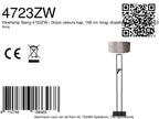 Vloerlamp Stang 4723ZW met grijze velours kap en leeslicht