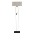 Vloerlamp Stang 4726ZW met grijs linnen kap en leeslicht