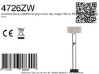 Vloerlamp Stang 4726ZW met grijs linnen kap en leeslicht