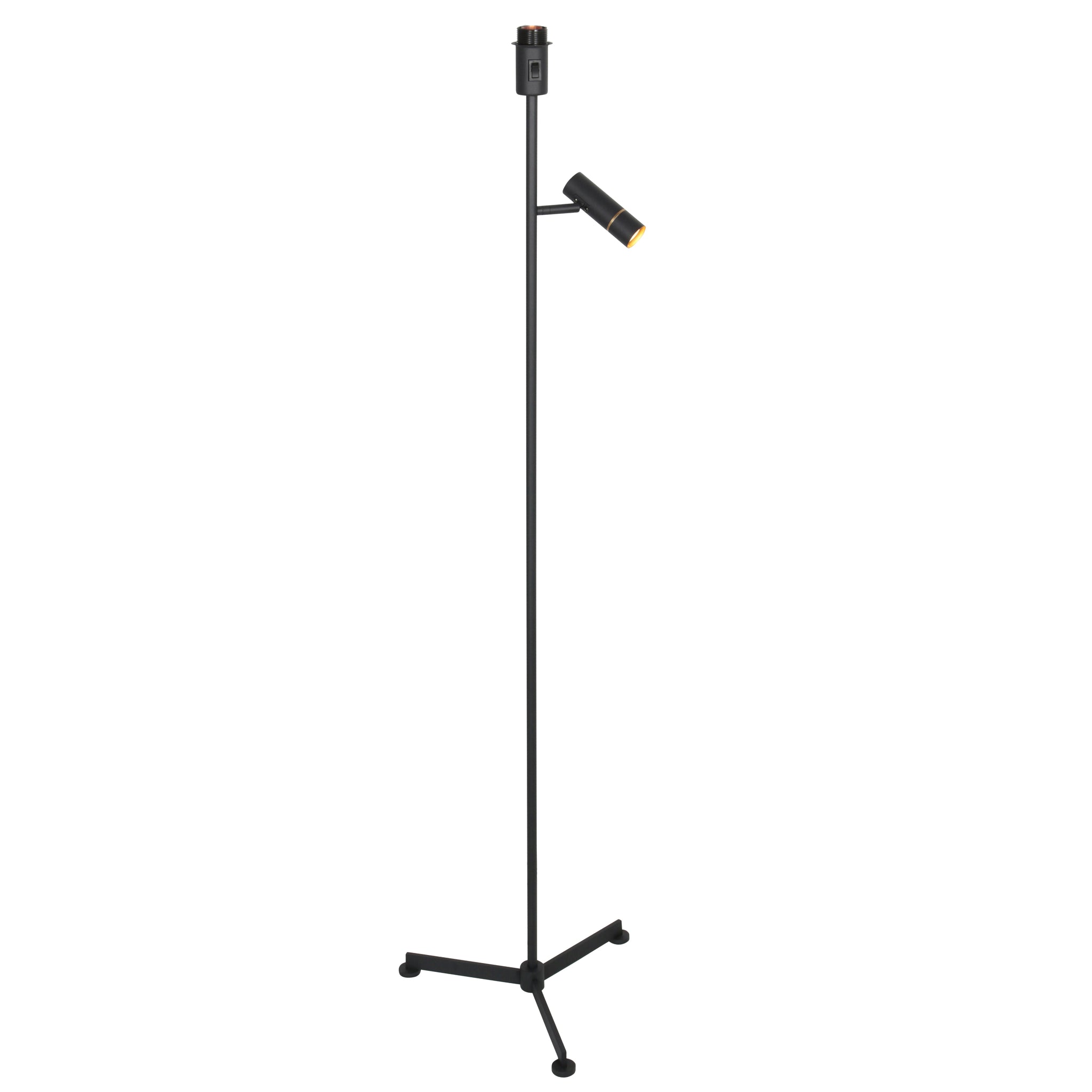 Vloerlamp Stang 4741ZW zwarte vloerlamp met leeslicht en E27 fitting