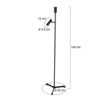Vloerlamp Stang 4741ZW zwarte vloerlamp met leeslicht en E27 fitting