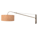 Wandlamp Elegant Classy 4743BR brons met beige kurk kap Ø50 cm