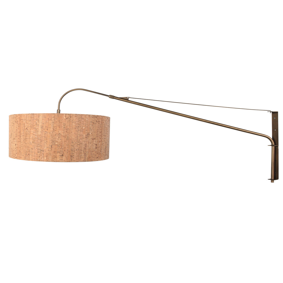 Wandlamp Elegant Classy 4743BR brons met beige kurk kap Ø50 cm