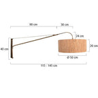Wandlamp Elegant Classy 4743BR brons met beige kurk kap Ø50 cm