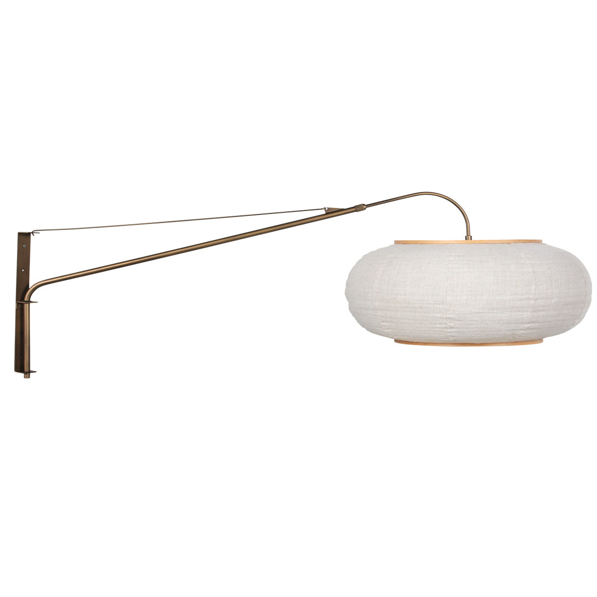 Wandlamp Silva Alba 4747BR brons met linnen kap Ø60 cm