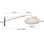 Wandlamp Silva Alba 4747BR brons met linnen kap Ø60 cm