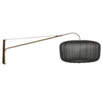 Wandlamp Vela Lino 4749BR brons met zwarte textiel kap Ø60 cm