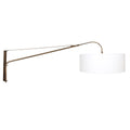 Wandlamp Elegant Classy 4750BR brons met grof wit linnen kap Ø50 cm