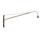 Wandlamp Elegant Classy 4750BR brons met grof wit linnen kap Ø50 cm