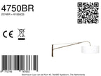 Wandlamp Elegant Classy 4750BR brons met grof wit linnen kap Ø50 cm
