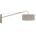 Wandlamp Elegant Classy 4751BR brons met grof grijs linnen kap Ø50 cm