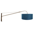 Wandlamp Elegant Classy 4752BR brons met blauw velours kap Ø50 cm